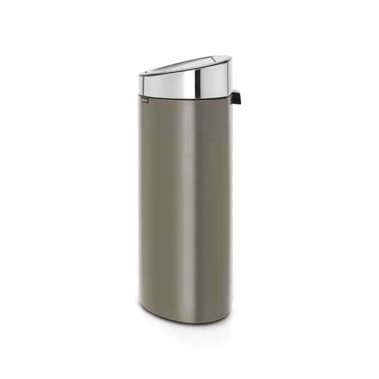 Coș de gunoi Brabantia Touch New 40L, Platinum, capac metalic