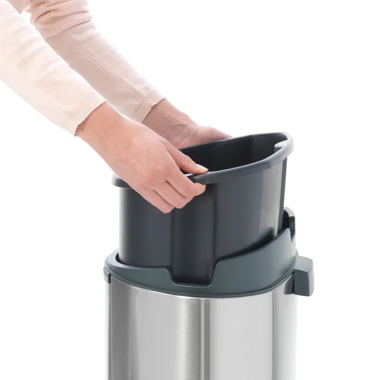 Coș de gunoi Brabantia Touch New 40L, Matt Black, capac metalic