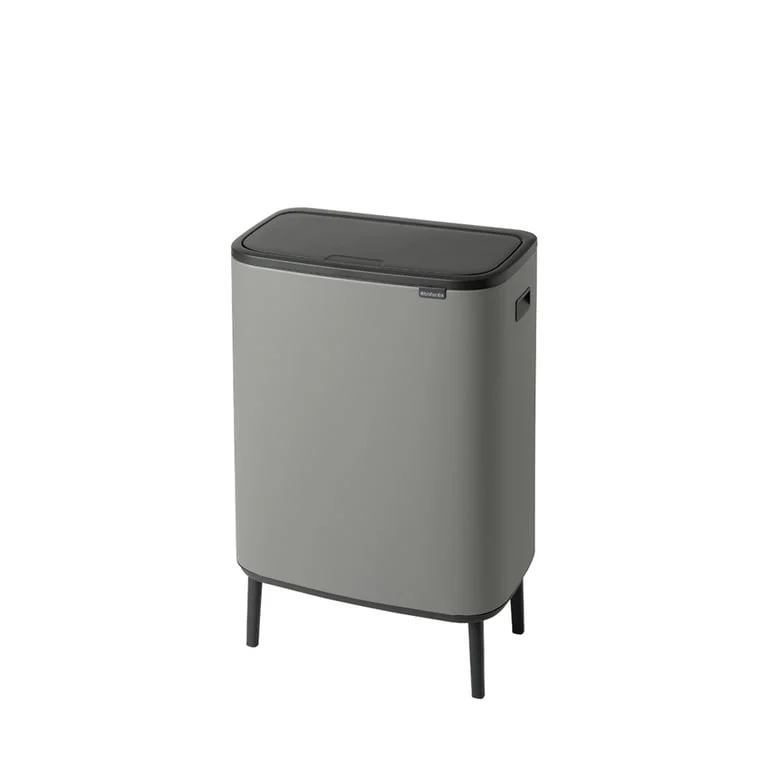 Bo Touch Bin Hi Brabantia, 2 x 30 litre, Plastic Buckets Mineral Concrete Grey