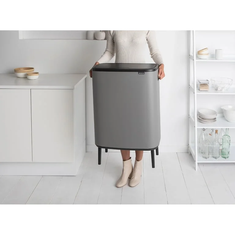 Bo Touch Bin Hi Brabantia, 2 x 30 litre, Plastic Buckets Mineral Concrete Grey
