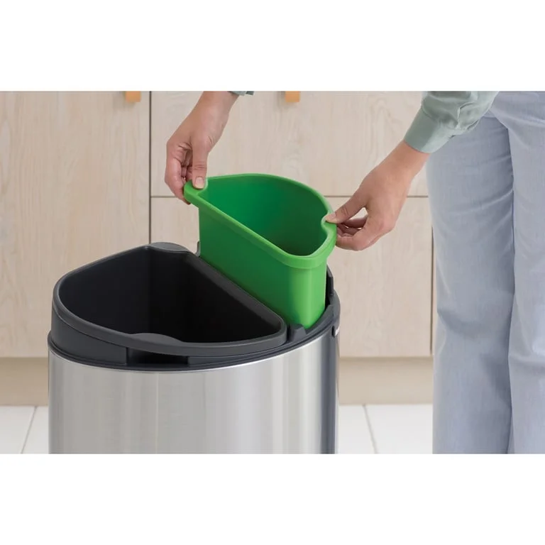 Coș de gunoi Brabantia Touch Recycle 23+10L, Matt Steel