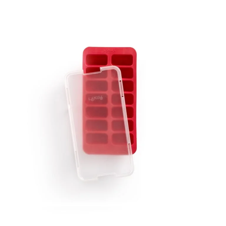 Ice cube tray with lid Lekue, rectangular cubes