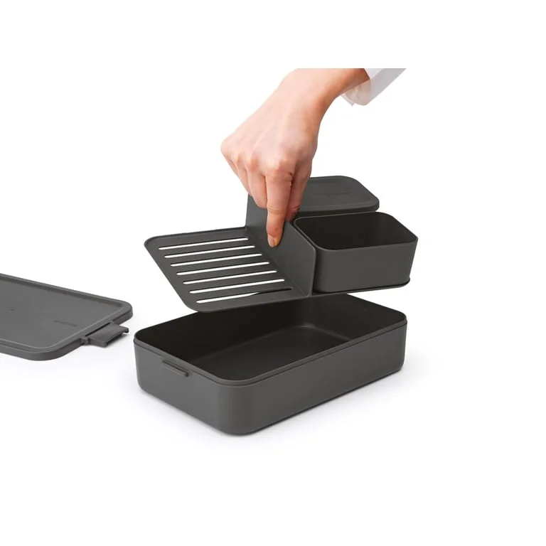 Lunch Box Brabantia Make&Take Dark Grey Large, Plastic, Bento