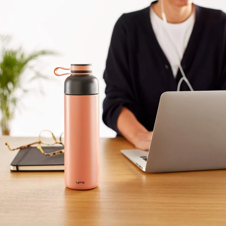 Sticlă termos cu filtru încorporat Lekue On The Go Coral 500 ml