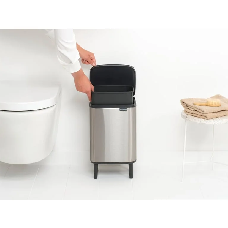 Coș de gunoi Brabantia Bo Small Hi 7L, Matt Steel, Fingerprint proof