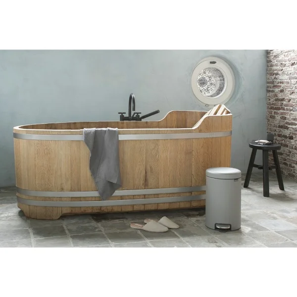 Coș de gunoi cu pedală Brabantia NewIcon 12L, Mineral Concrete Grey