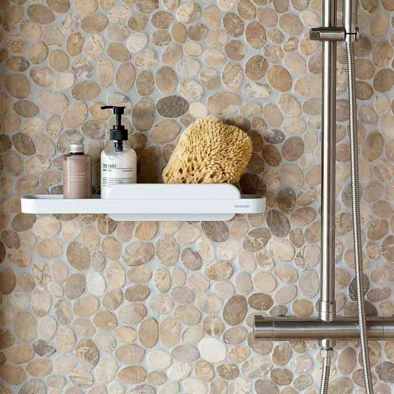 Raft de duș cu accesoriu de curățare Brabantia MindSet Mineral Fresh White