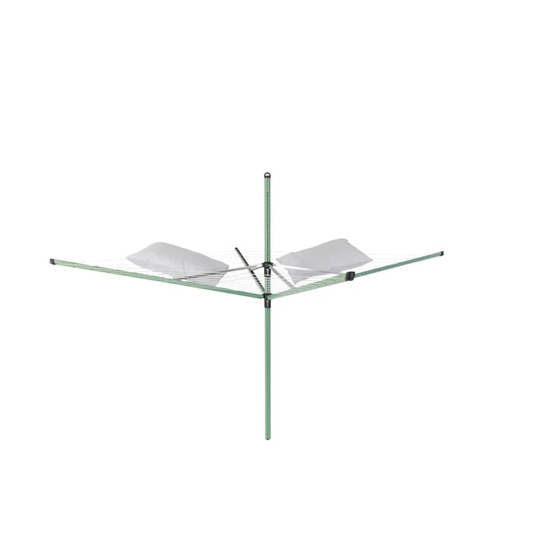 Outdoor Dryer Brabantia Lift-O-Matic 50m, Metal Soil Spear, Cover, Peg Bag and Pegs, Leaf Green