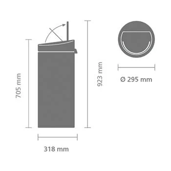 Waste Bin Brabantia Touch New 30L, Metallic Gold