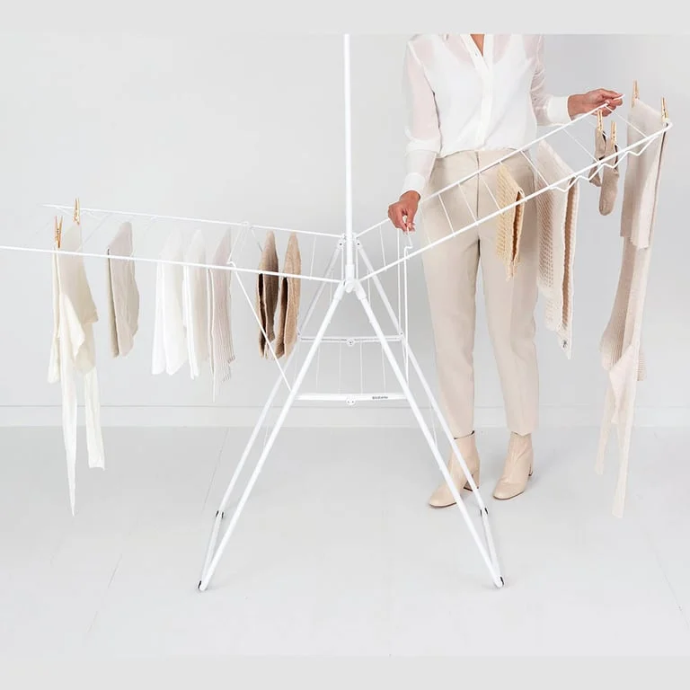 Uscător de rufe Brabantia Hangon, 25m, tijă suplimentară, Fresh White