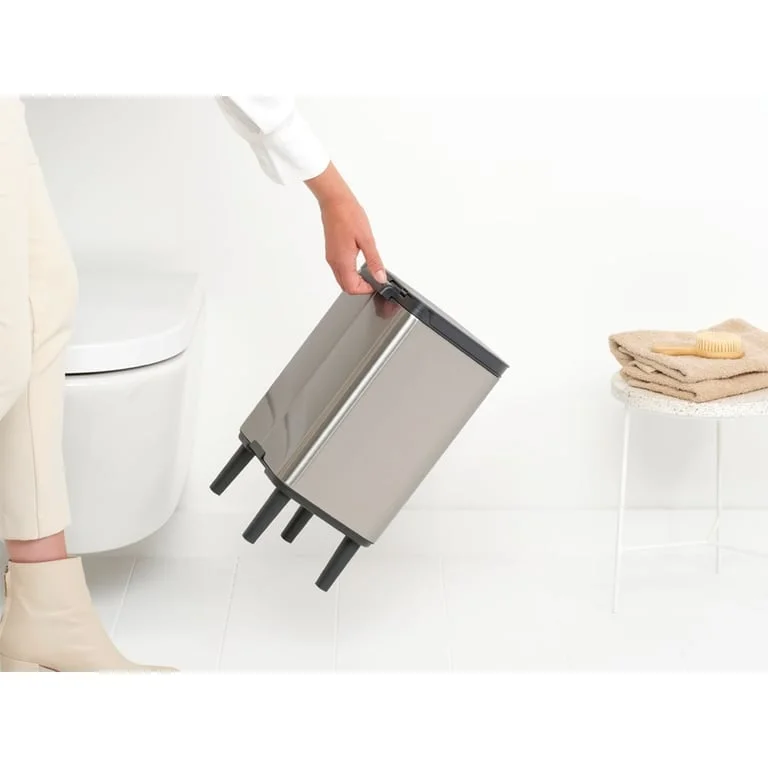 Coș de gunoi Brabantia Bo Small Hi 7L, Matt Steel, Fingerprint proof