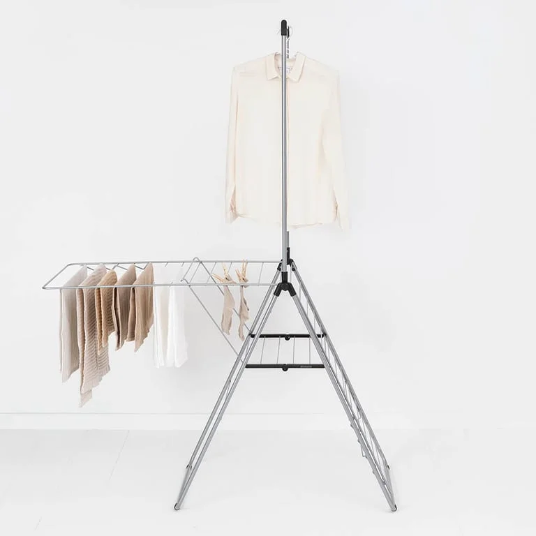Uscător de rufe Brabantia Hangon, 25m, tijă suplimentară, Metallic Grey