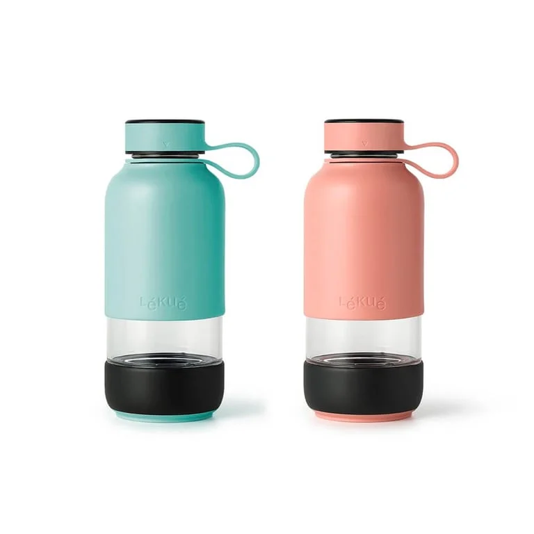 Sticlă Lekue On The Go Turquoise 500 ml cu filtru încorporat