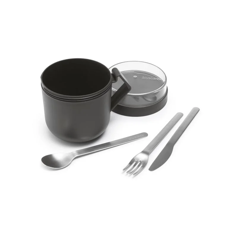 Soup Mug Brabantia Make&Take Dark Grey 600ml, Plastic
