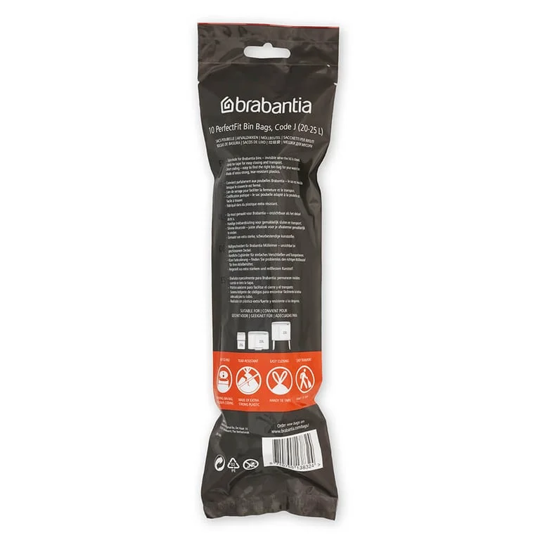 Saci de gunoi cu șnur Brabantia PerfectFit Sort&Go/Bo, cod J, 20-25L, 10 bucăți, rolă