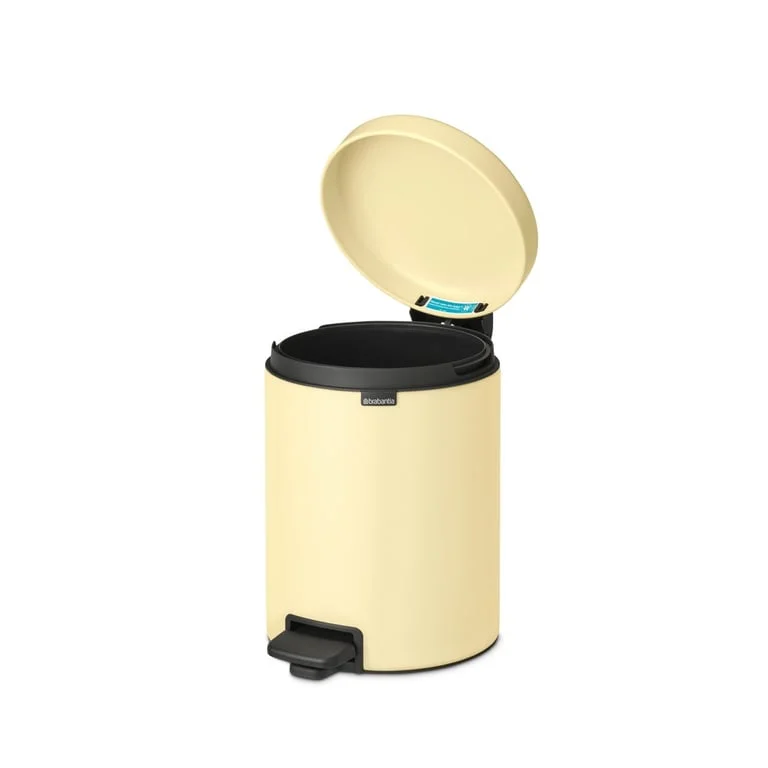Coș de gunoi cu pedală Brabantia NewIcon 5L, Mellow Yellow