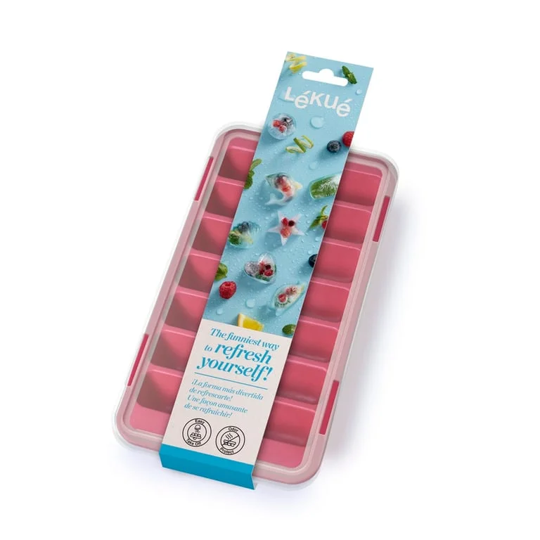 Ice cube tray with lid Lekue, rectangular cubes