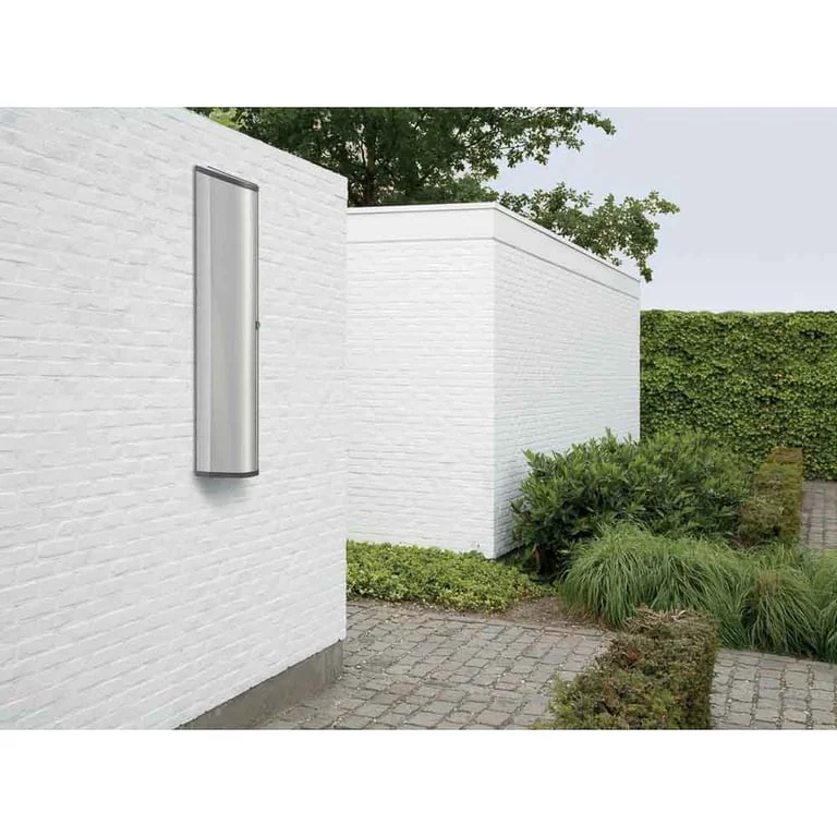 Uscător rufe pliabil de perete Brabantia WallFix 24m, Metallic Grey, cu casetă Stainless Steel de depozitare și protecție