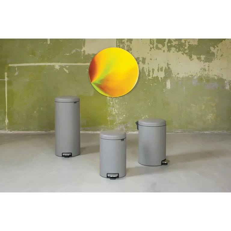 Coș de gunoi cu pedală Brabantia NewIcon 12L, Mineral Concrete Grey
