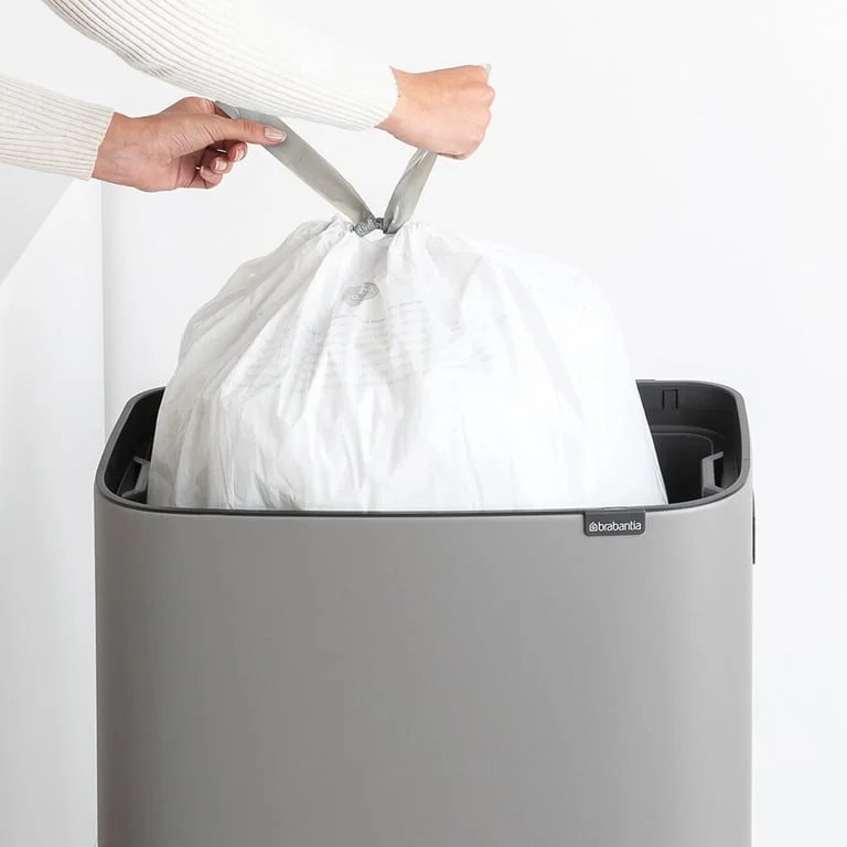 Coș de gunoi Brabantia Bo Touch Hi 60L, Mineral Concrete Grey