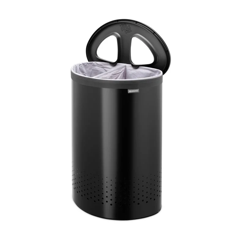 Laundry Bin Brabantia Selector 55L, Matt Black, Plastic Lid