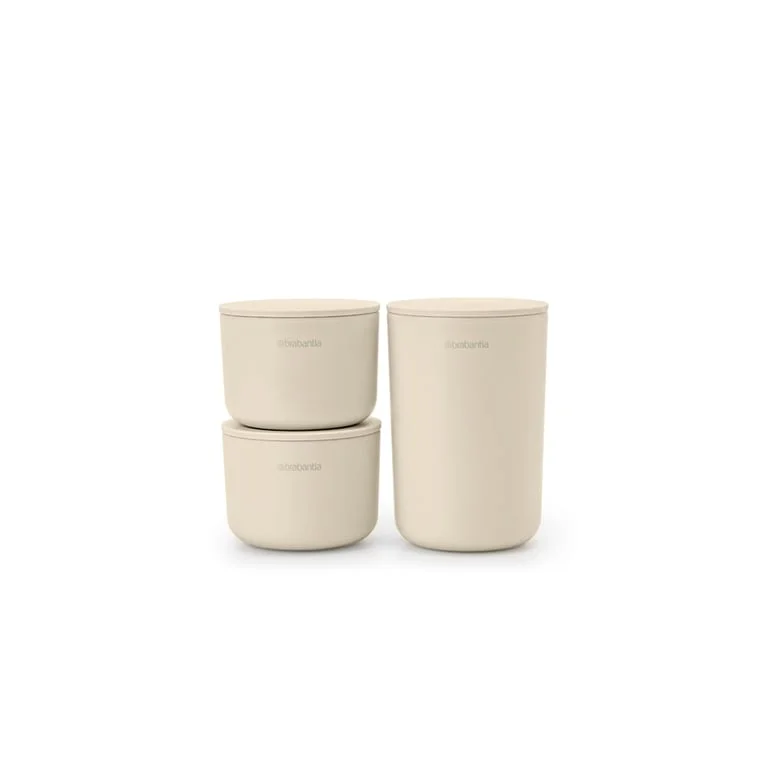 Set Storage Pots Brabantia, 3 Pieces, Soft Beige