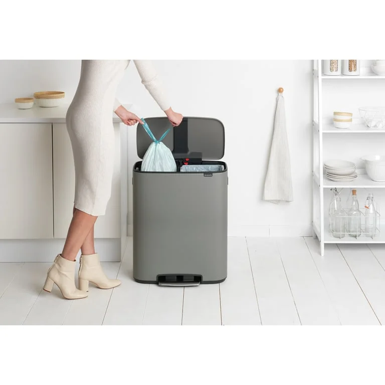 Coș de gunoi Brabantia Bo Pedal 2x30L, Mineral Concrete Grey