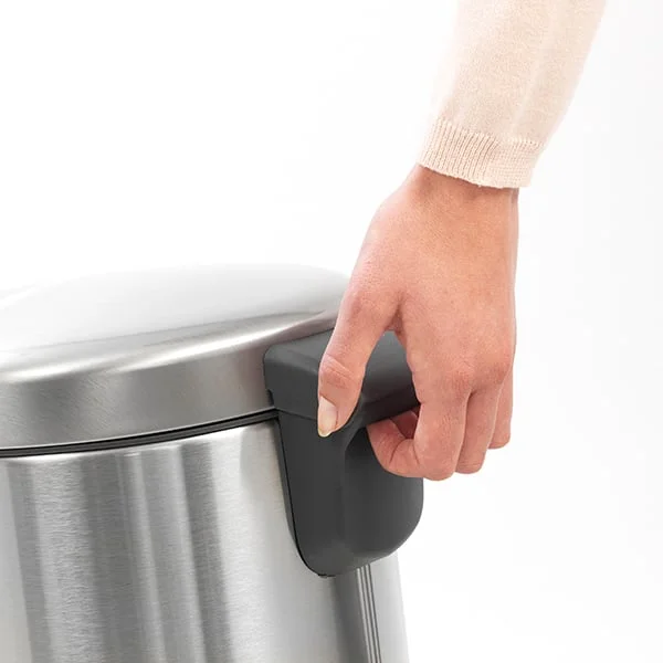 Coș de gunoi cu pedală Brabantia NewIcon 12L, Matt Steel, Fingerprint proof