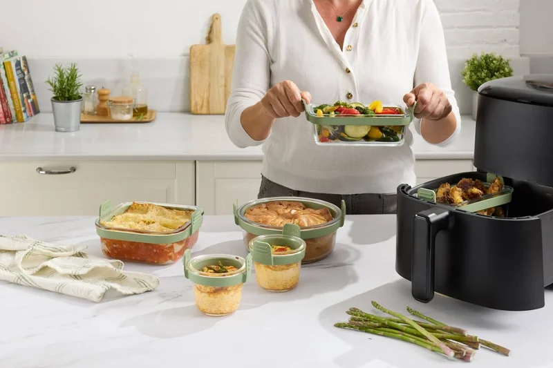 Tavă de copt Lekue pentru friteuză cu aer cald 18,5x17,5xH9,5cm