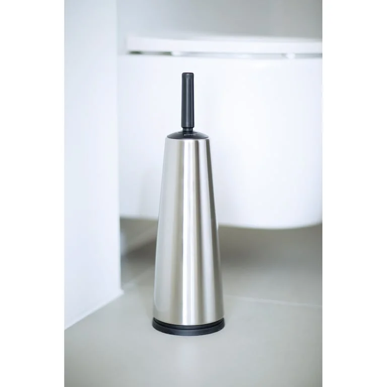 Perie de toaletă Brabantia ReNew Matt Steel cu mâner negru