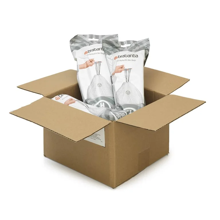 Saci de gunoi cu șnur Brabantia PerfectFit Touch/Push/Big Bin, cod H, 50-60L, 120 bucăți, cutie