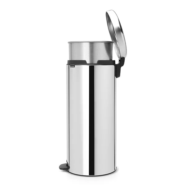 Coș de gunoi cu pedală Brabantia NewIcon 30L, Brilliant Steel, găleată interioară metalică