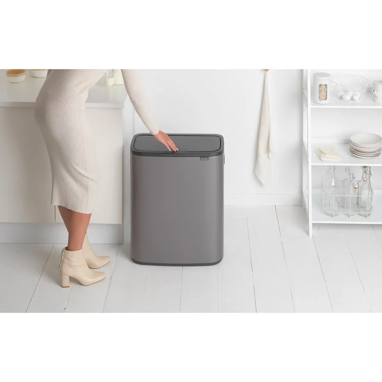 Coș de gunoi Brabantia Bo Touch 2x30L, Platinum