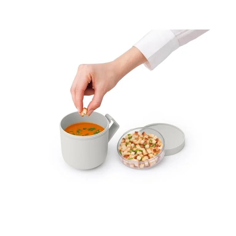 Soup Mug Brabantia Make&Take Light Grey 600ml, Plastic