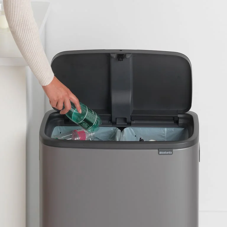 Coș de gunoi Brabantia Bo Touch 2x30L, Platinum