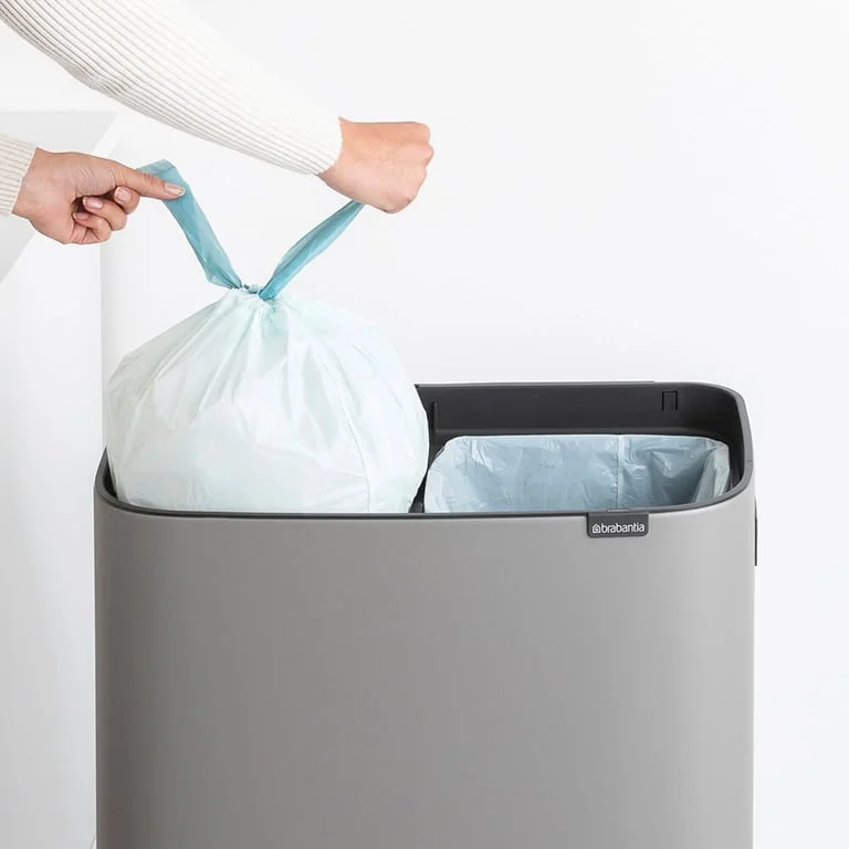 Bo Touch Bin Hi Brabantia, 2 x 30 litre, Plastic Buckets Mineral Concrete Grey