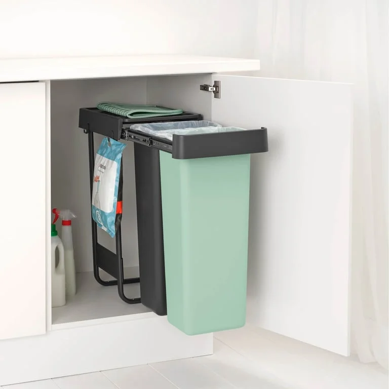 Coș de colectare separată Brabantia Sort&Go 2x30L, Dark Grey & Jade Green
