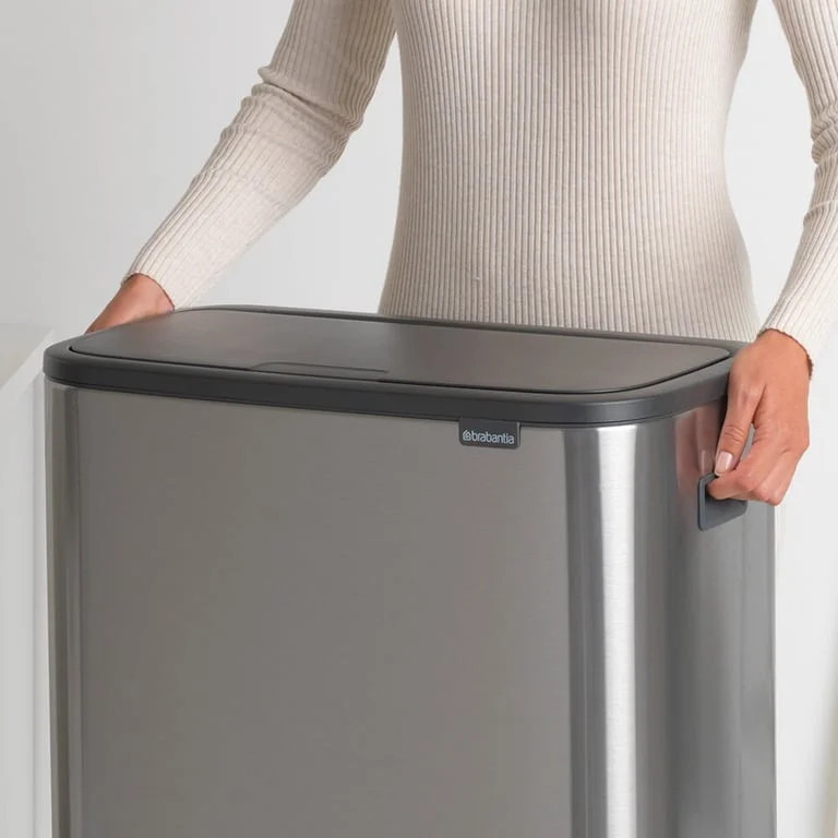 Bo Touch Bin Brabantia, 60 litre, Plastic Bucket Matt Steel Fingerprint Proof