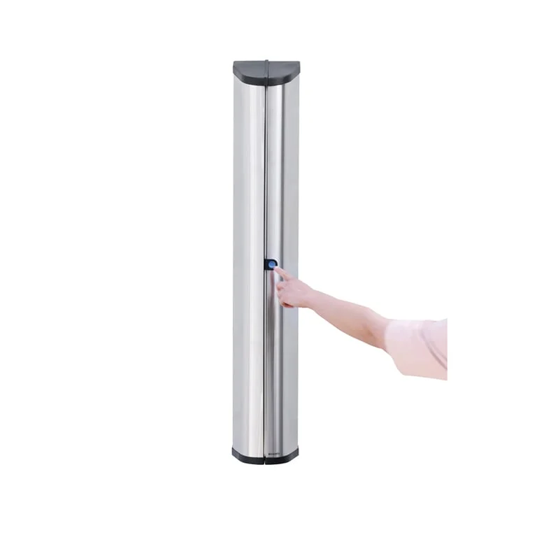 Uscător rufe pliabil de perete Brabantia WallFix 24m, Metallic Grey, cu casetă Stainless Steel de depozitare și protecție