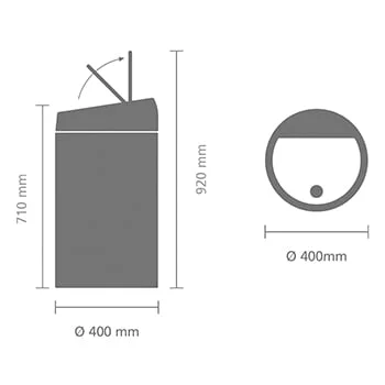 Coș de gunoi Brabantia Touch 60L, Platinum