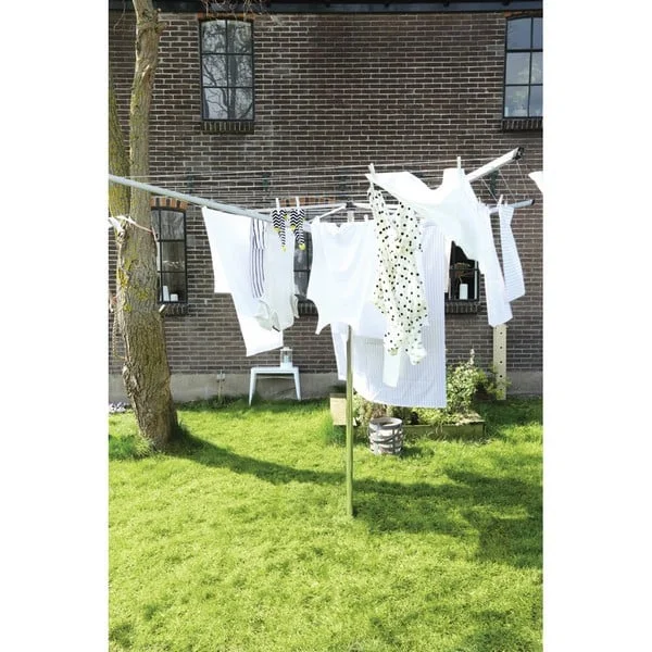 Uscător de rufe exterior Brabantia Lift-O-Matic 60m, țepușă metalică de săpat, husă