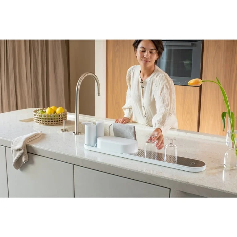 Set de organizare pentru chiuvetă  Brabantia SinkStyle Mineral Fresh White, 4 bucăți