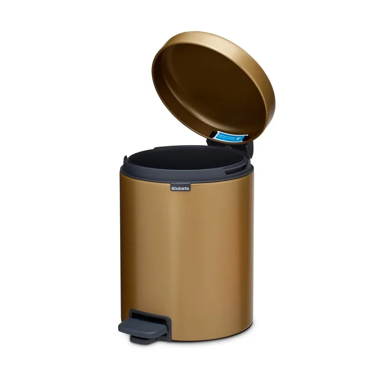 Coș de gunoi cu pedală Brabantia NewIcon 5L, Warm Brass