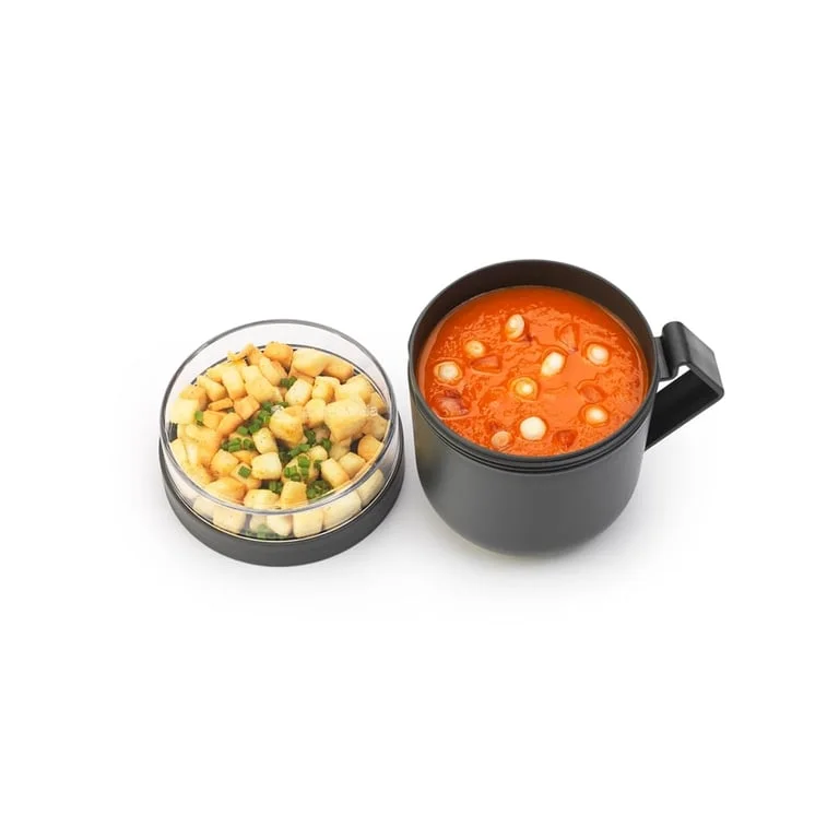 Soup Mug Brabantia Make&Take Dark Grey 600ml, Plastic