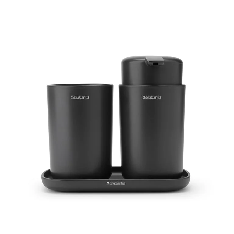Bathroom Accessory Set Brabantia, 3 Pieces, Dark Grey