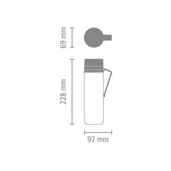 Sticlă Brabantia Make&Take 500ml  Light Grey, cu filtru