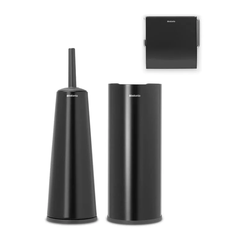 Set de accesorii pentru toaletă Brabantia ReNew Matt Black 3 piese