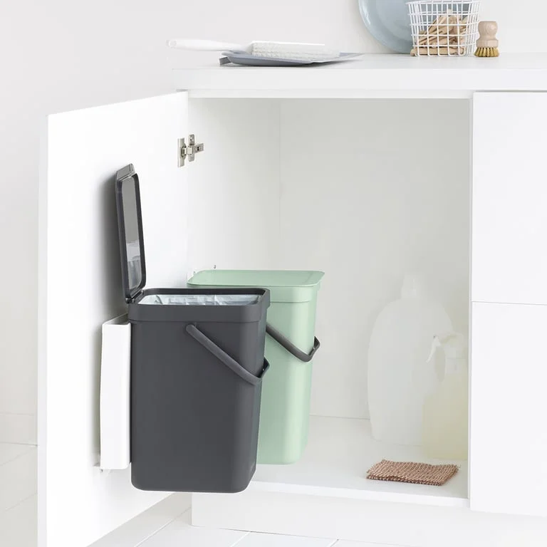 Coș de colectare separată Brabantia Sort&Go 2x12L, Dark Grey & Jade Green