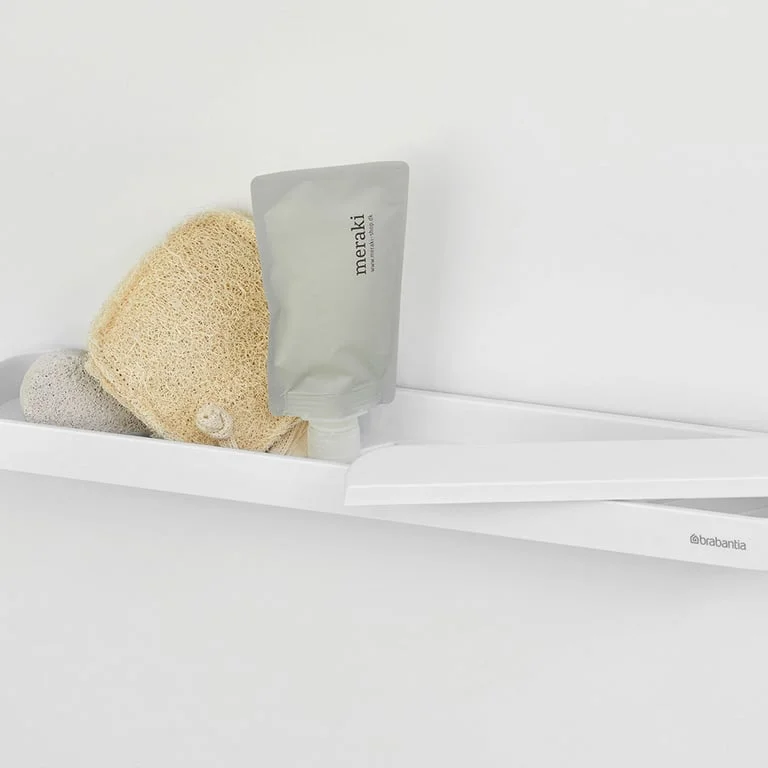 Raft de duș cu accesoriu de curățare Brabantia MindSet Mineral Fresh White