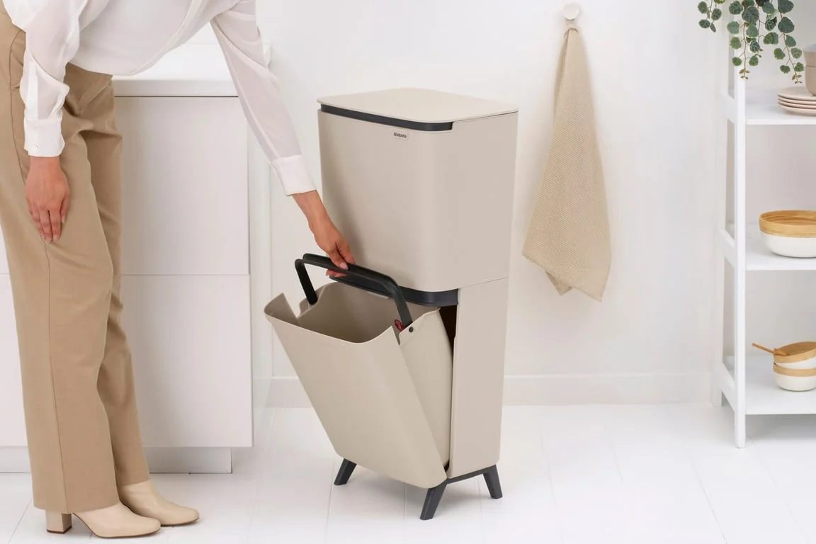 Coș de colectare selectivă Brabantia SortUp Hi 20+10+10L, Soft Beige